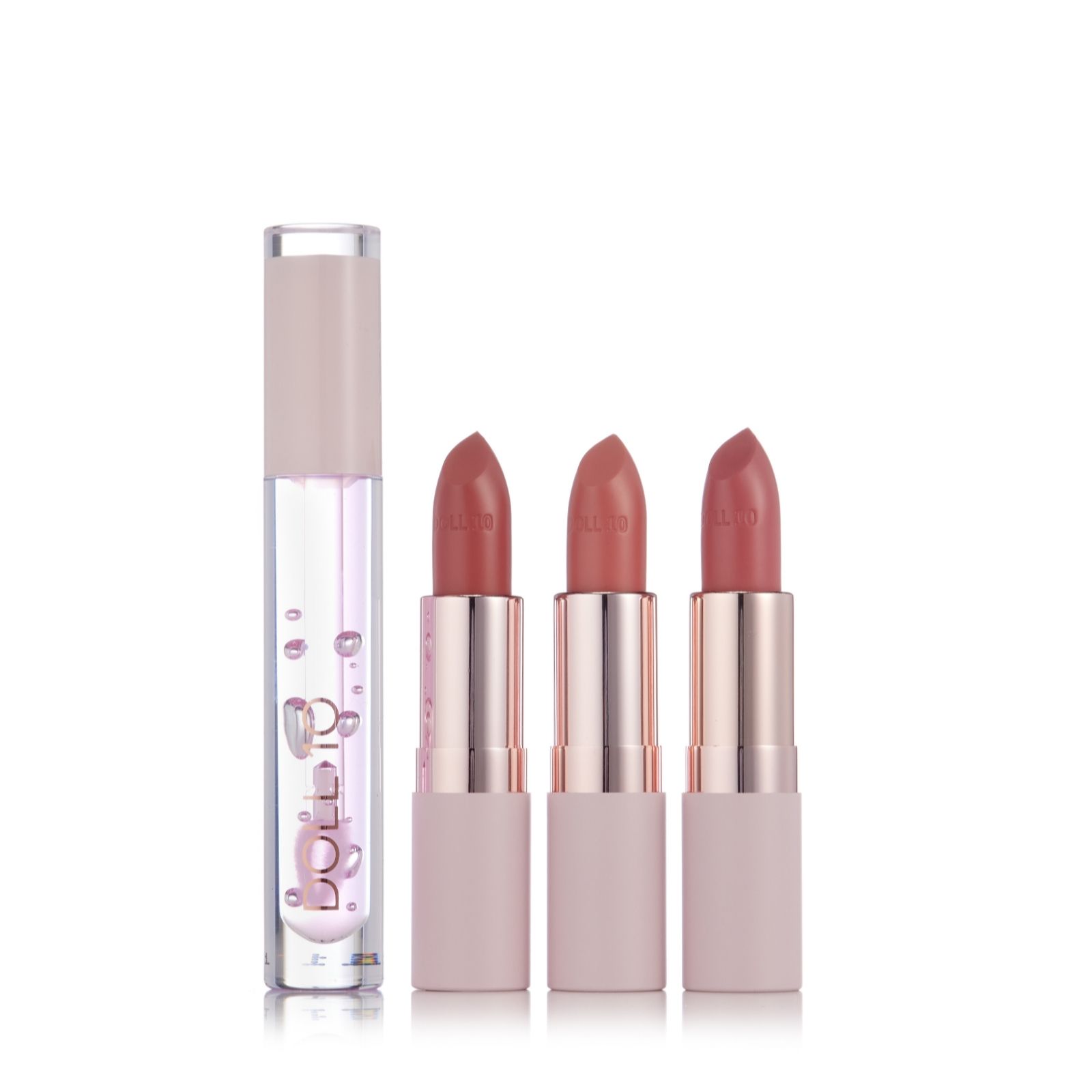 Doll 10 Doll Skin Lipstick Trio with Plumping Lip Water - QVC UK