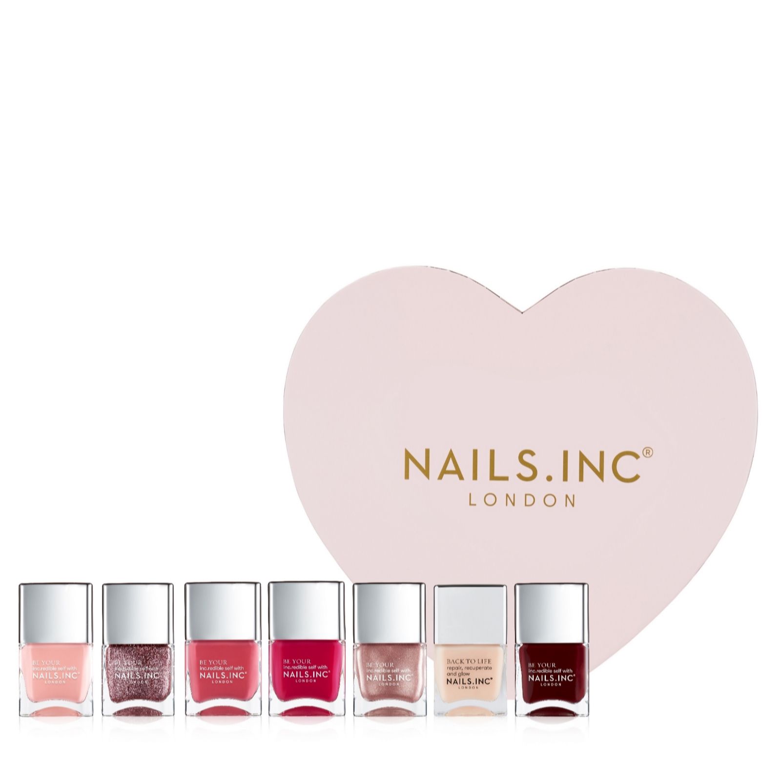 Nails Inc 7 Piece Work Heart Play Heart Collection Box Qvc Uk
