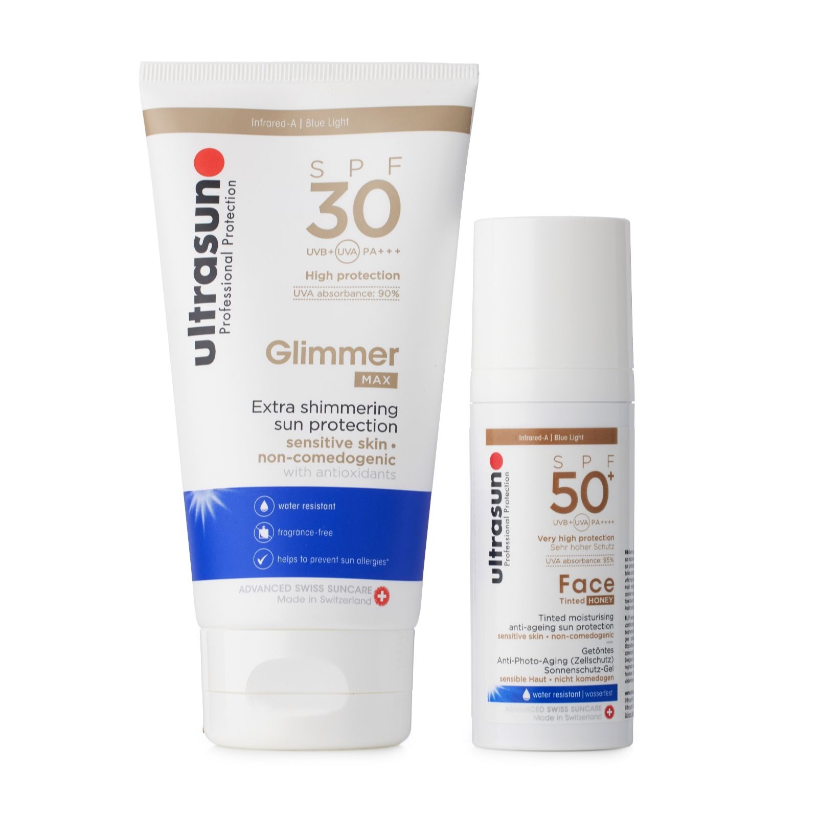 Ultrasun Tinted Face SPF 50+ & Glimmer SPF 30 Kit