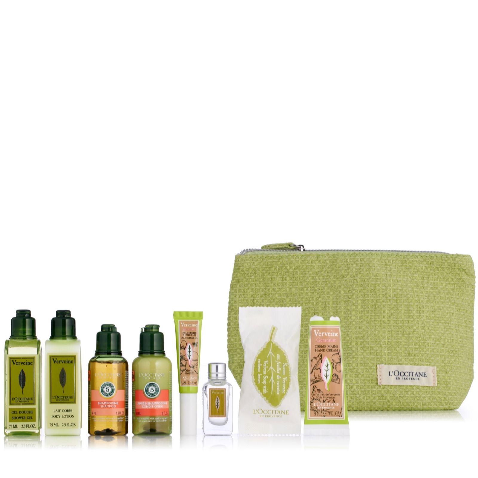 L'Occitane Verbena 8 Piece Travel Collection with Bag