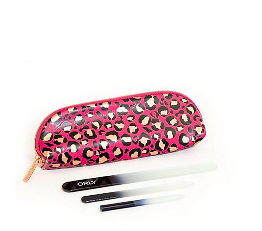 Orly 3 Piece Nail Files with Leopard Bag