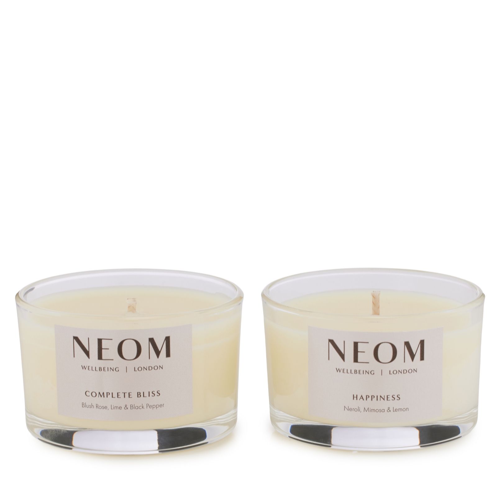 NEOM Wellbeing Complete Bliss and Happiness Travel Candle Duo