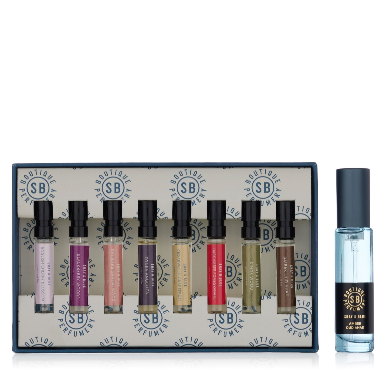 Shay & Blue Warm Woods 8 Piece Discovery Set & 10ml Eau de Parfum