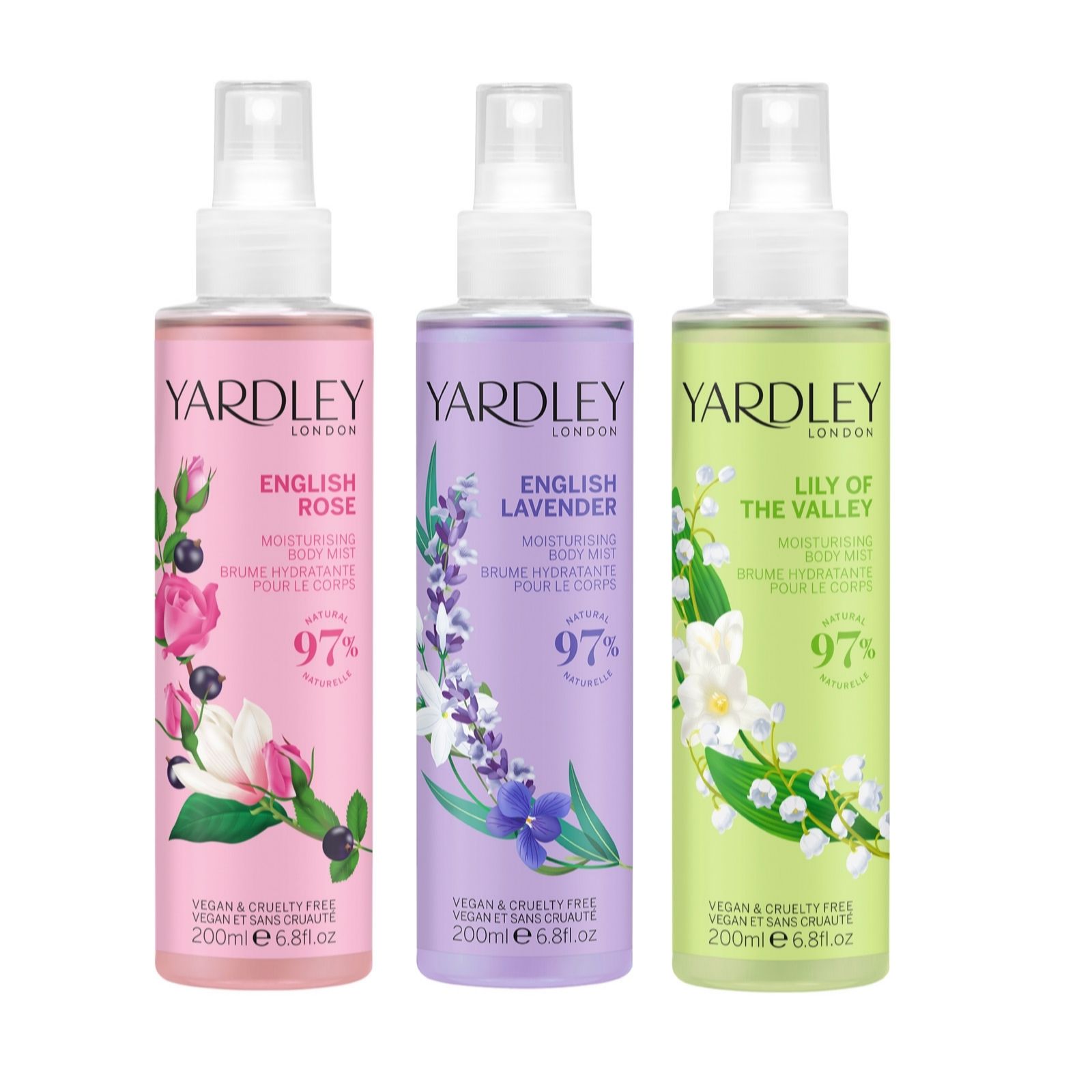 Yardley Moisturising Body Mist Trio