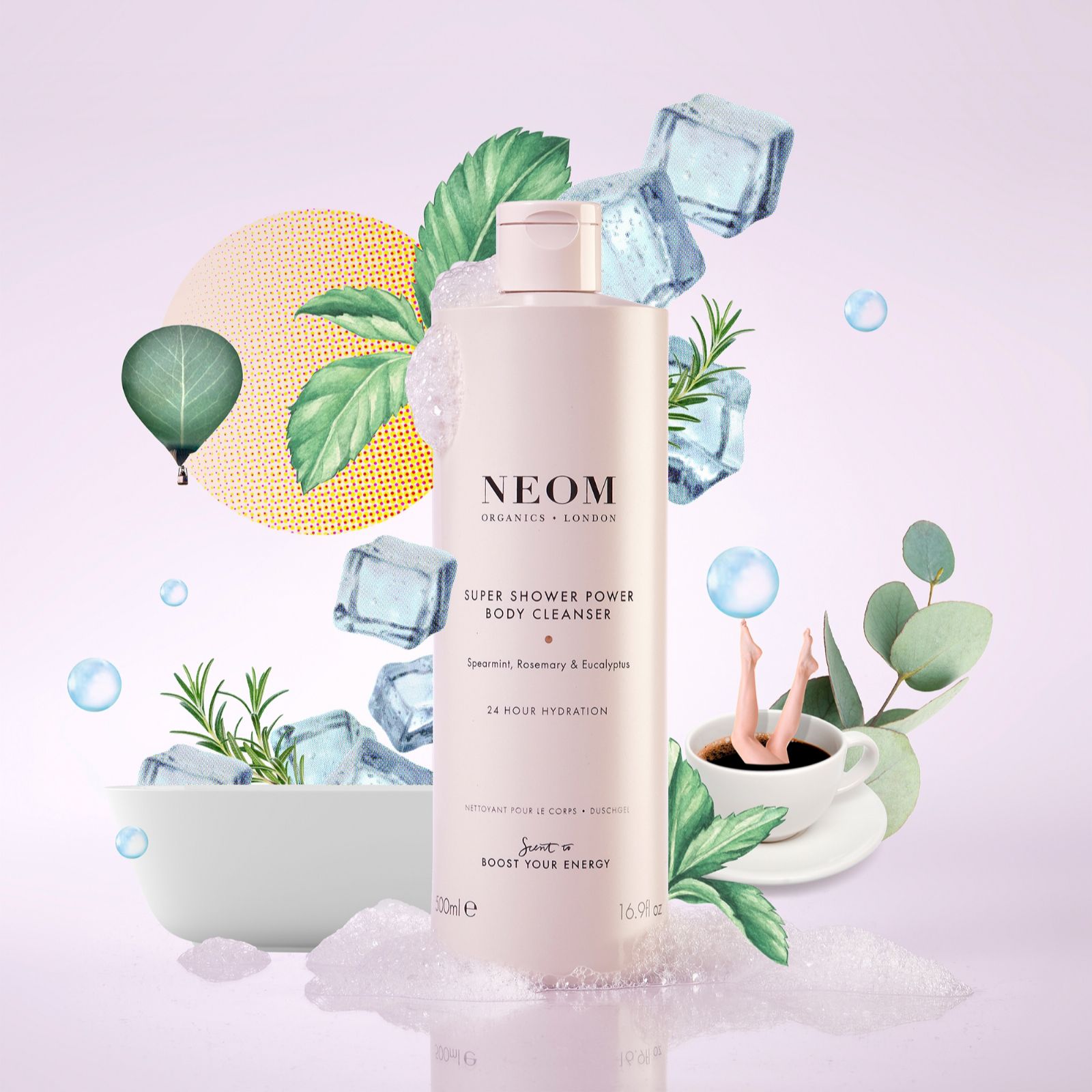 Neom Shower Power Body Cleanser 500ml Duo QVC UK