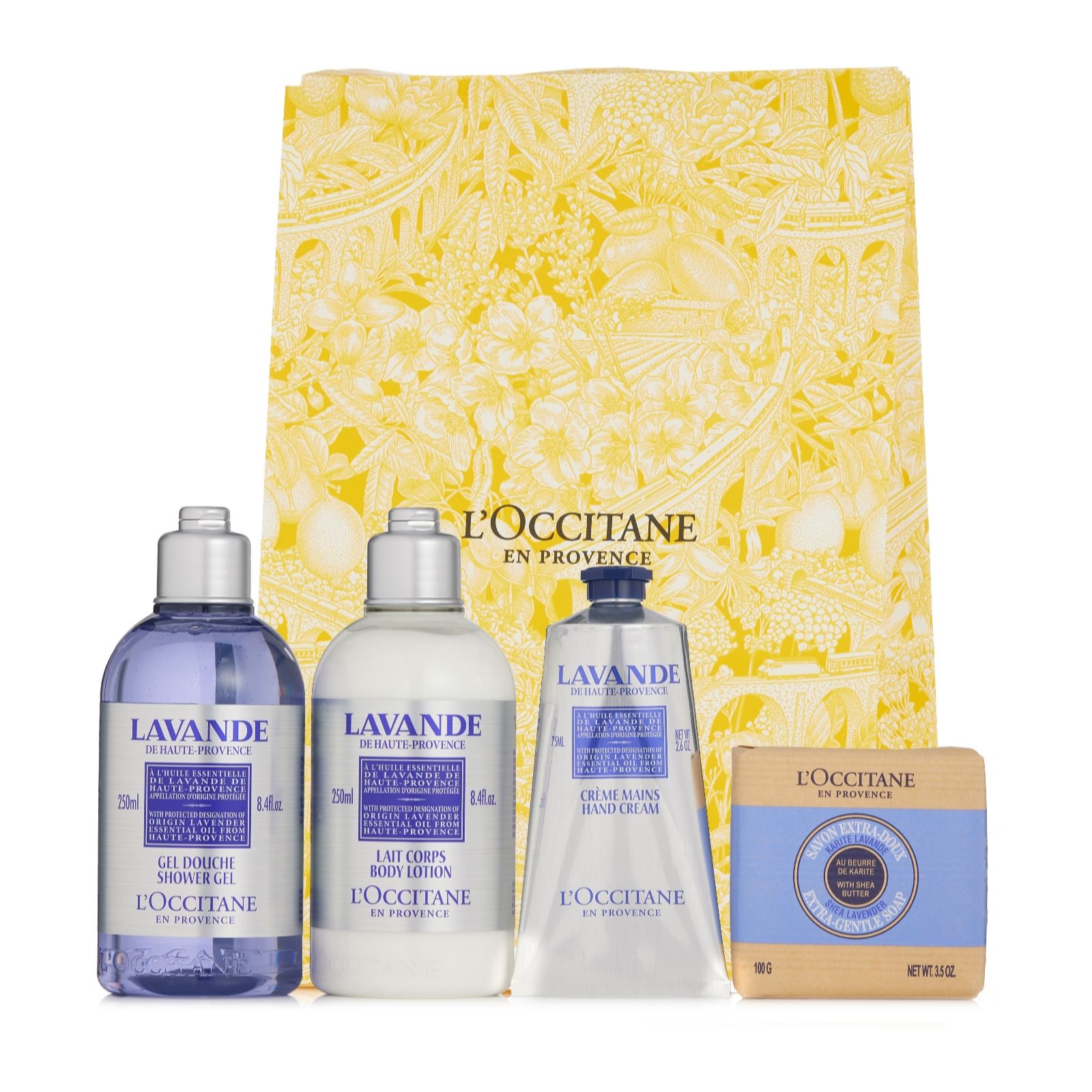 L'Occitane 4 Piece Relax with Lavender Shower & Moisture - QVC UK