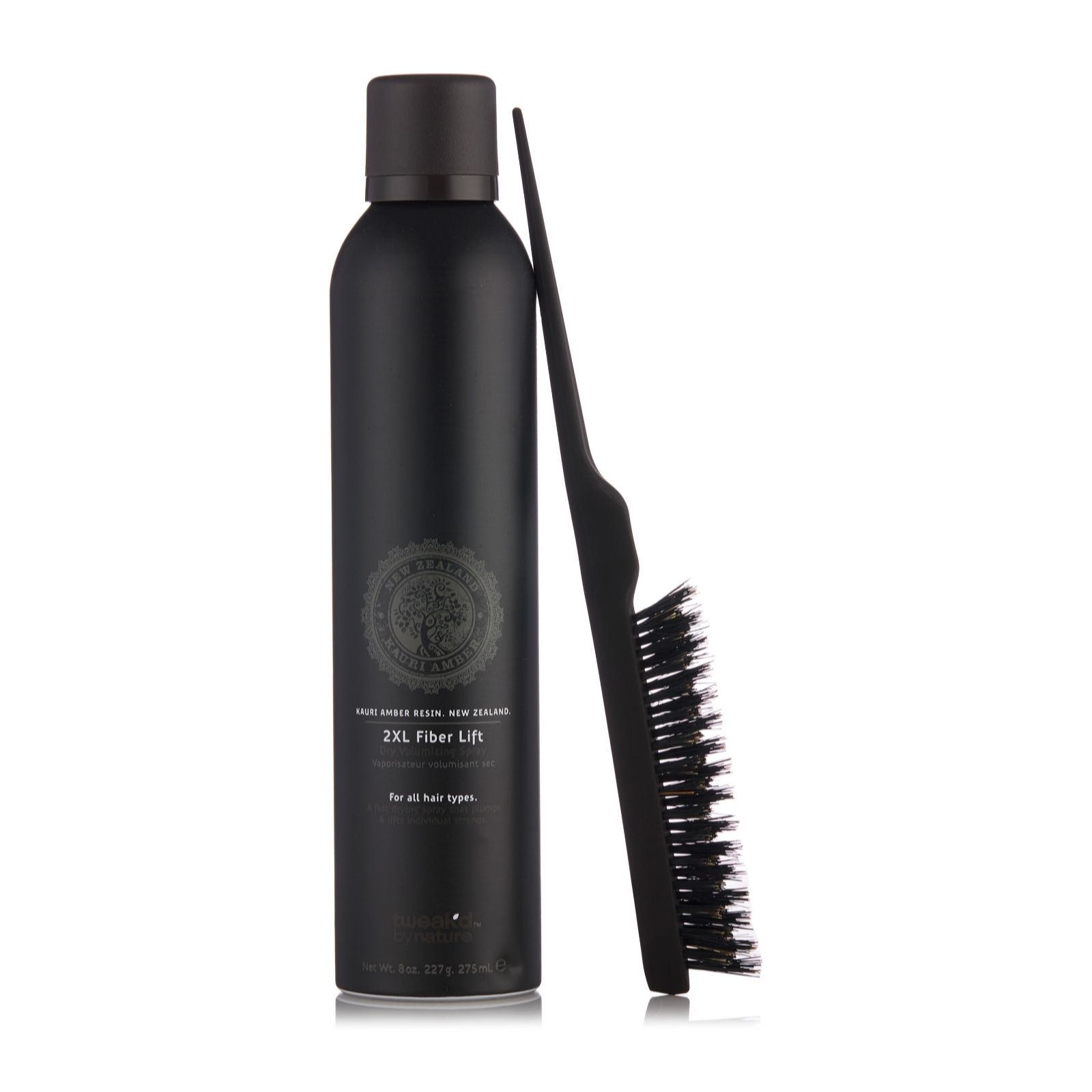 Tweakd By Nature 2xl Fiber Lift Dry Volumising Spray With Teasing Brush Qvc Uk 0636