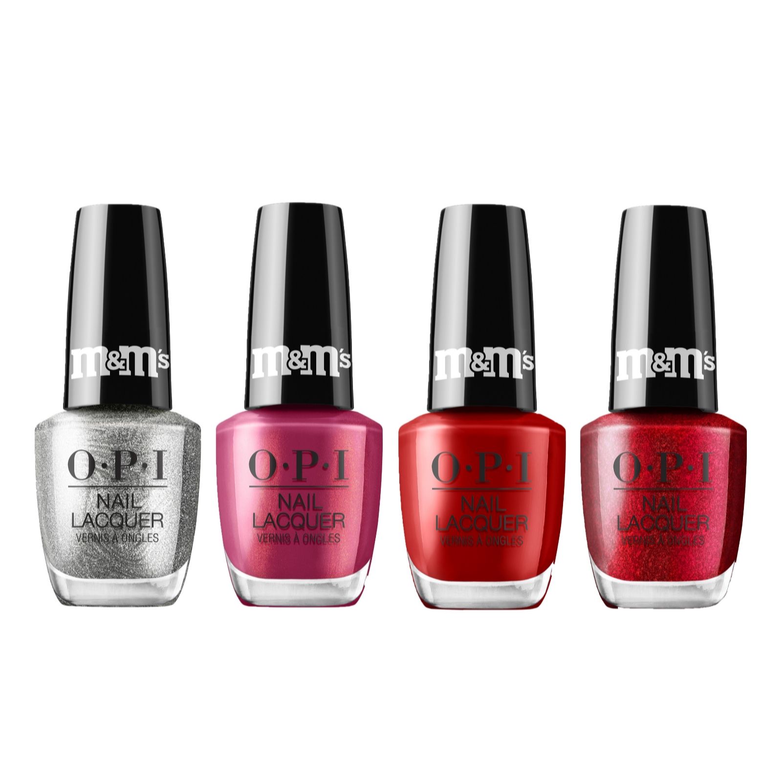 OPI x M&M Limited Edition Nail Lacquer Red-iculously Red 4 Piece Set