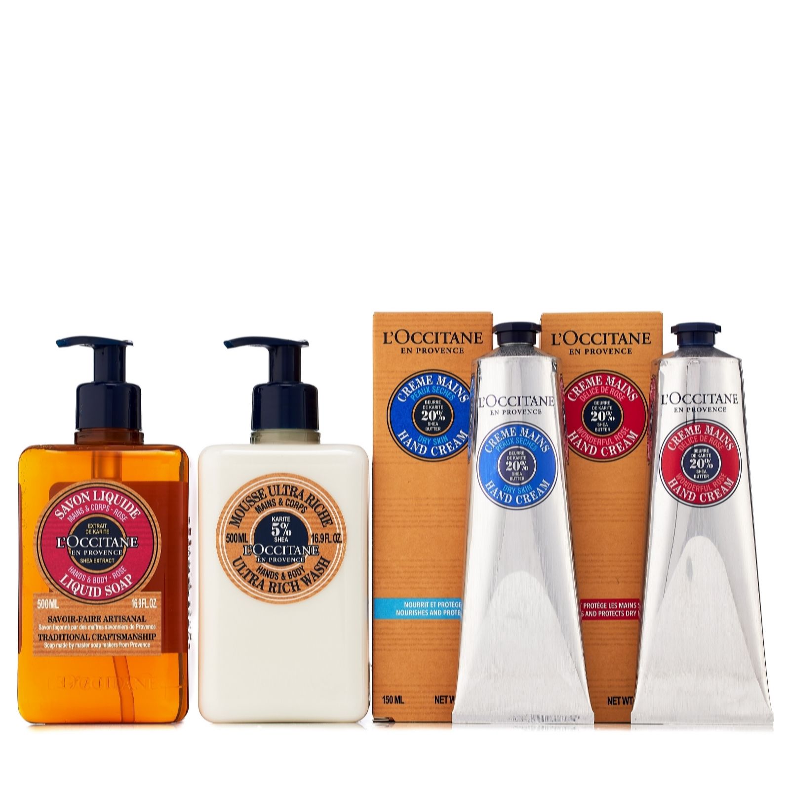 L'Occitane 4 Piece Rose Shea Hand Quad