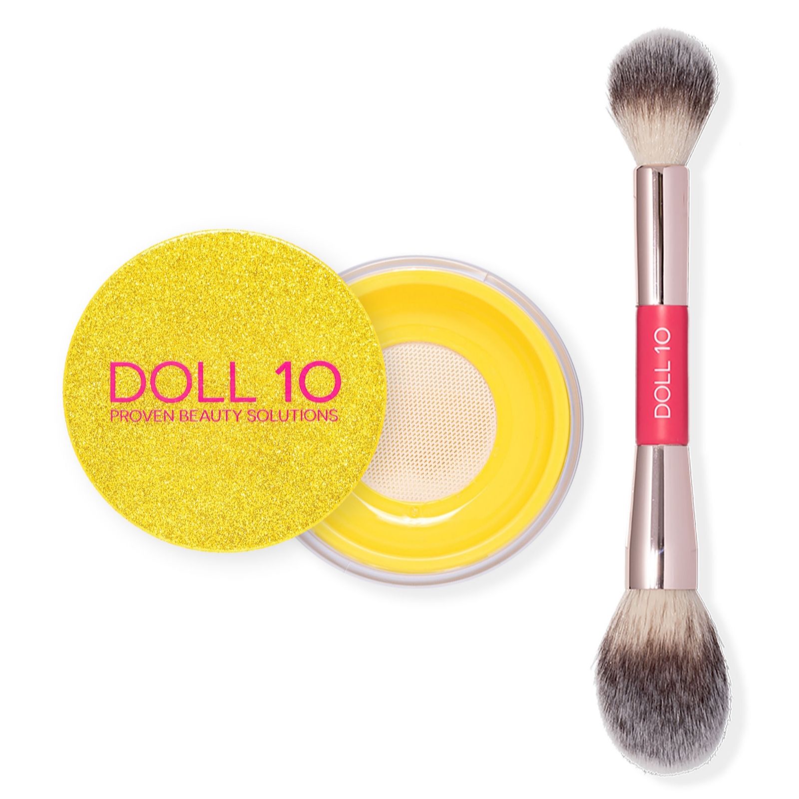 Doll 10 Limited Edition Yellow Powder & Double Ended Brush