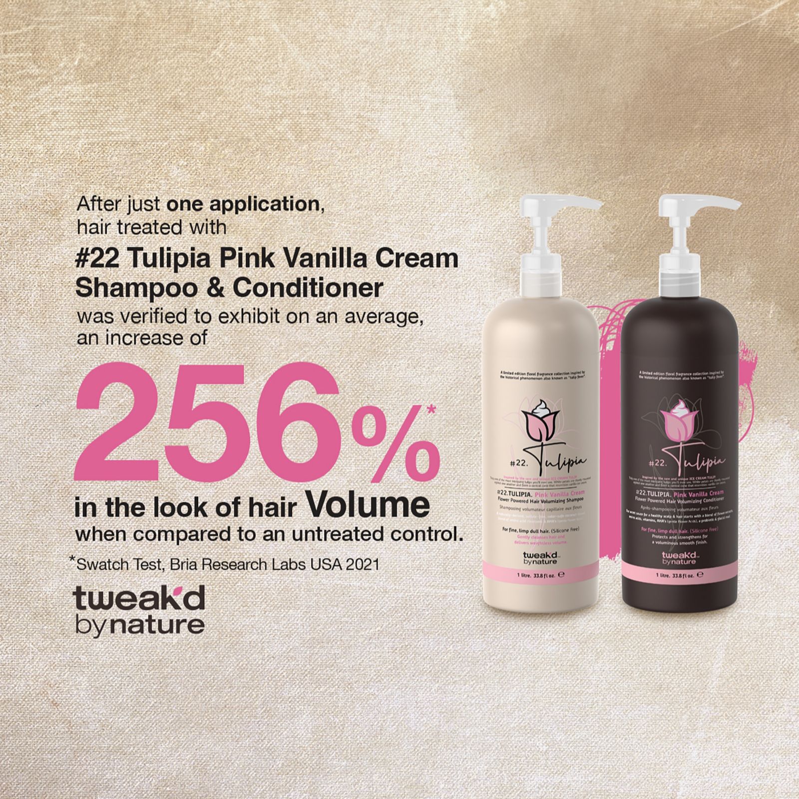 Tweak'd by Nature Tulipia Pink Vanilla Cream Shampoo outlet & Conditioner Set 33.8 oz.