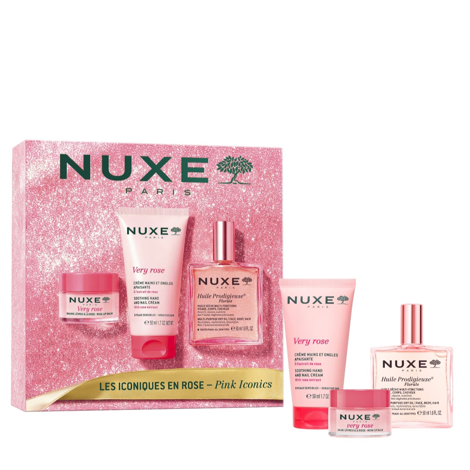 NUXE Pink Iconics Floral Beauty Essentials Gift Set