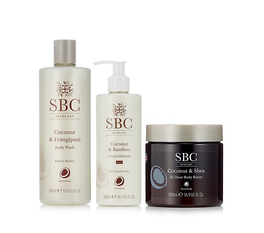 SBC 3 Piece Deep Hydration Coconut Face & Body Collection