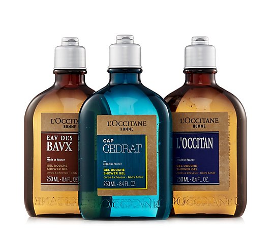 L'Occitane Men's Set of 3 Shower Gel
