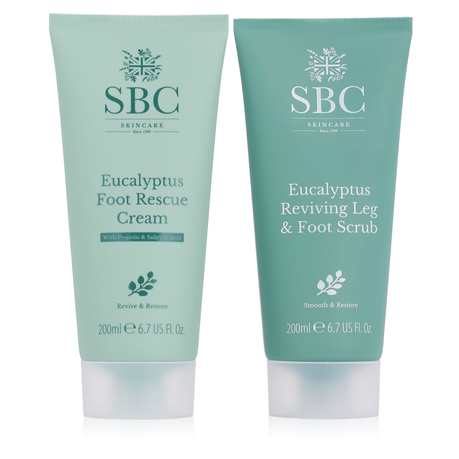 SBC Eucalyptus Foot Scrub & Cream 200ml Duo