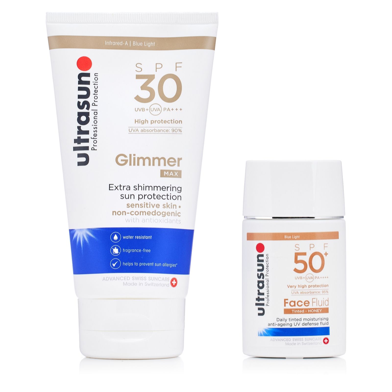 Ultrasun Sun Protection Glimmer Max & Tinted Face Fluid 2 Piece Set