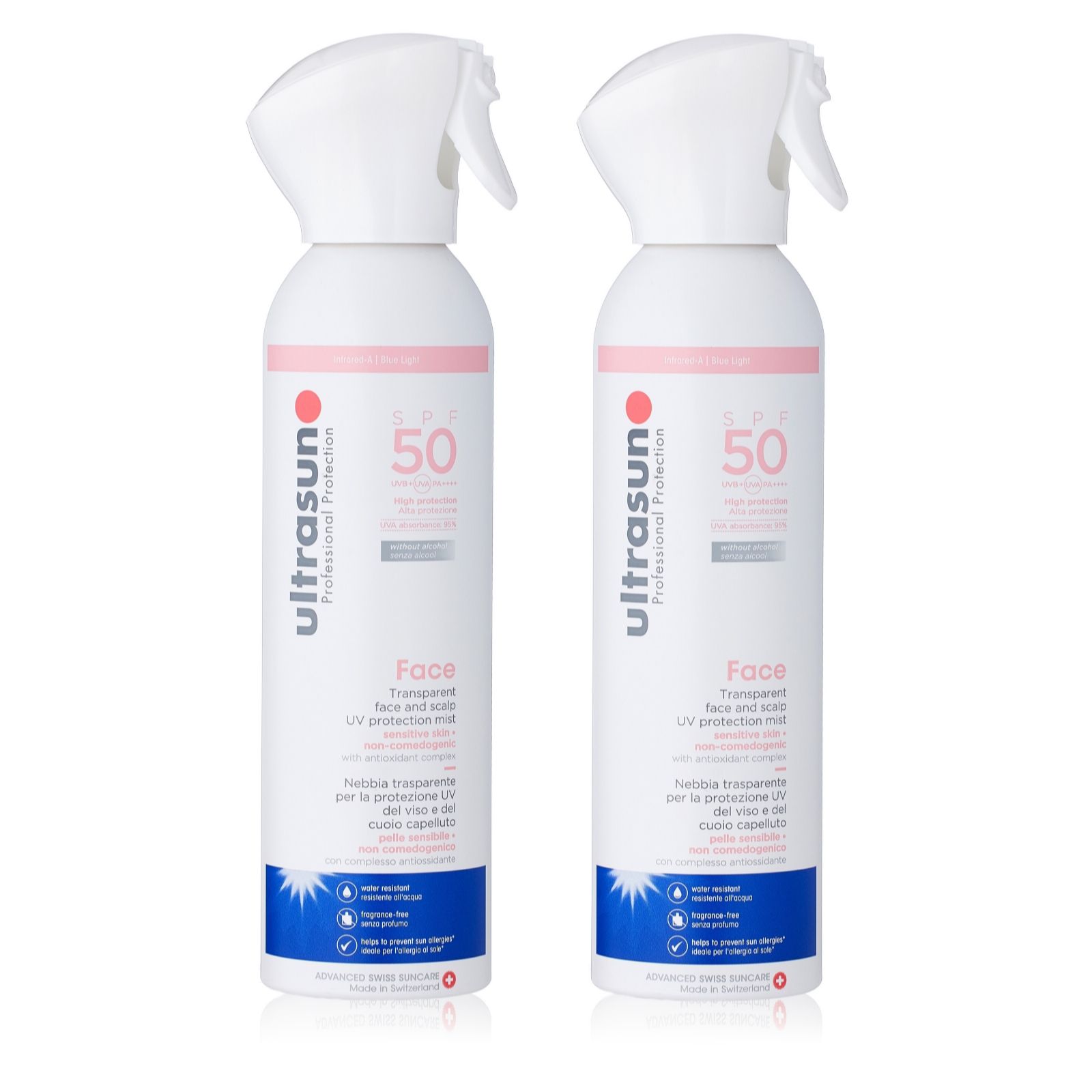 Ultrasun Sun Protection Megasize SPF 50 Face & Scalp Mist 250ml Duo