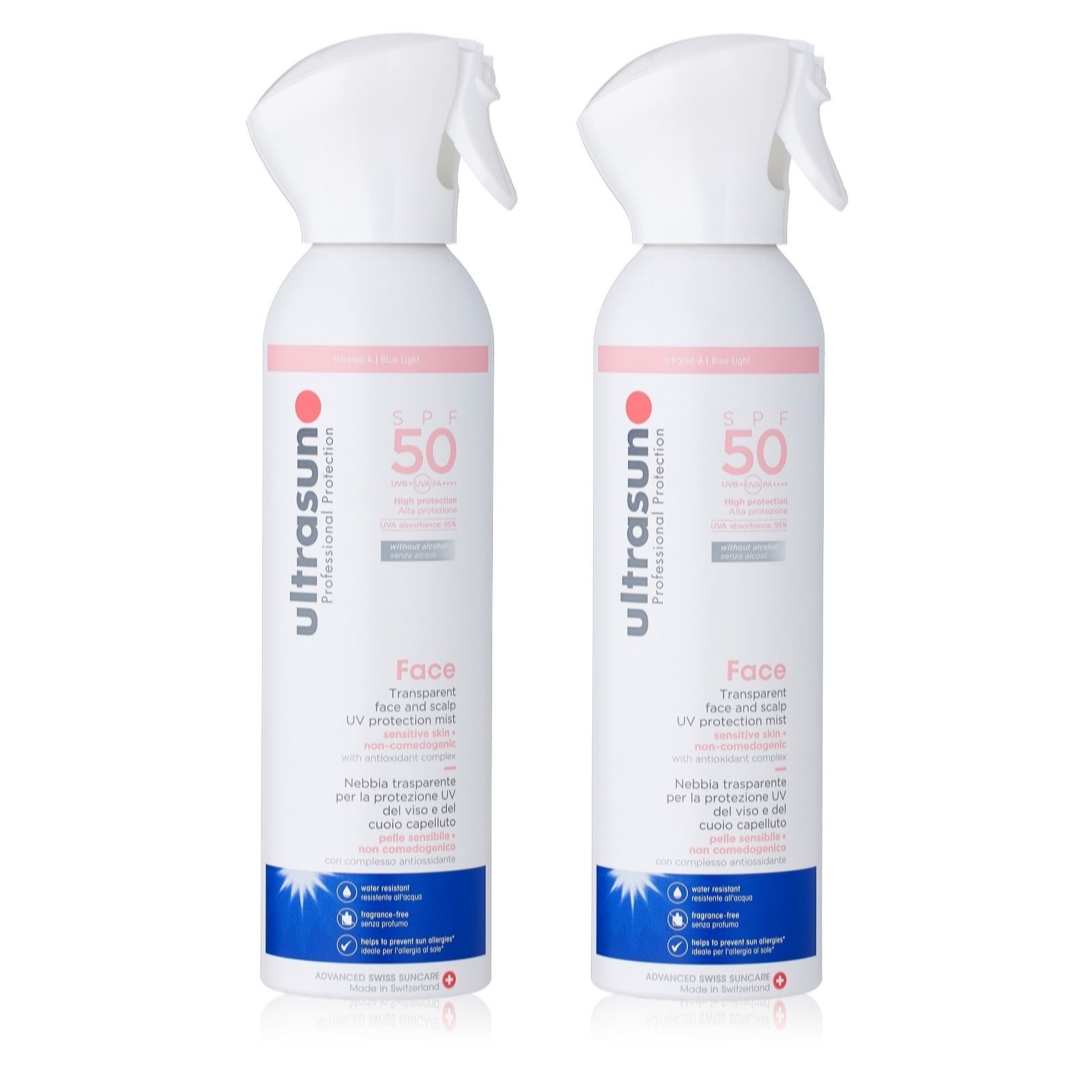 Ultrasun Sun Protection Megasize SPF 50 Face & Scalp Mist 250ml Duo