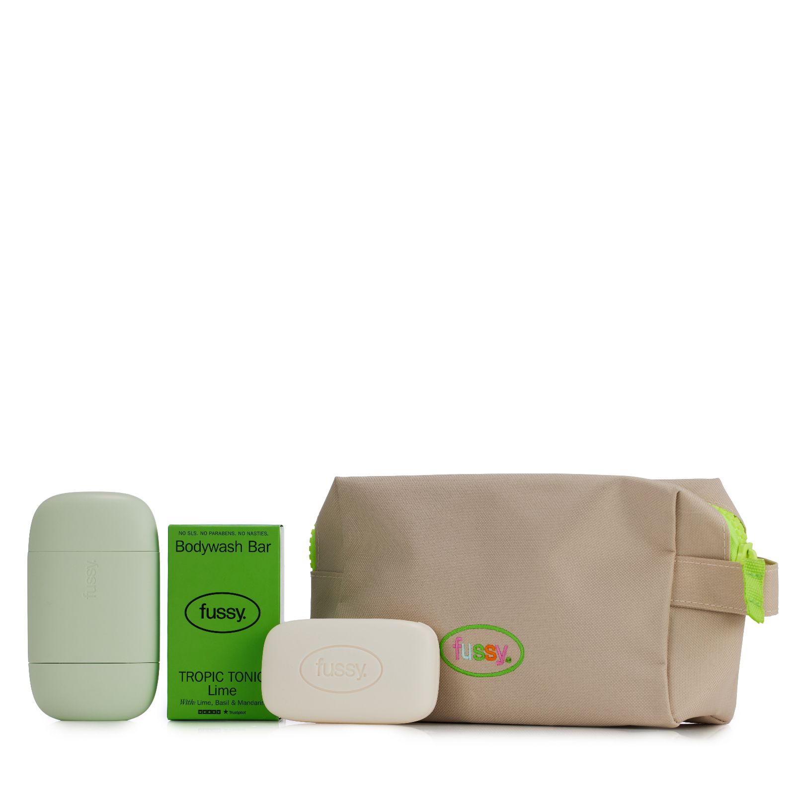 Fussy Refillable Natural Deodorant and Bodywash Bar set