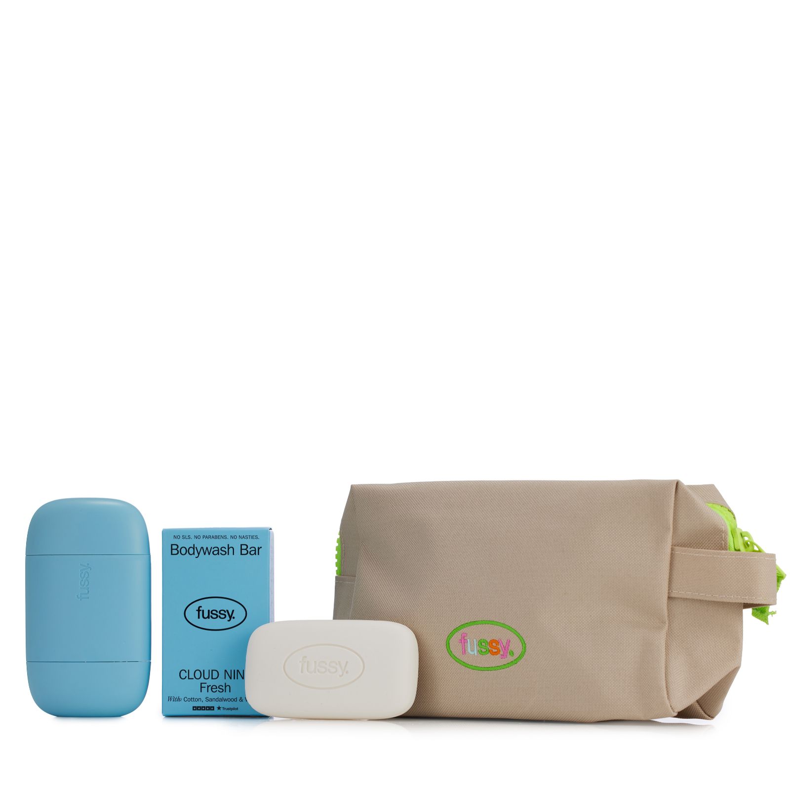 Fussy Refillable Natural Deodorant and Bodywash Bar set