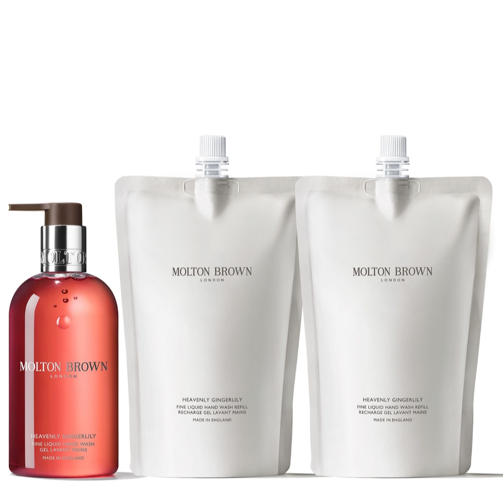 Molton Brown Gingerlily 300ml Hand Wash 400ml Refill Pouch Trio