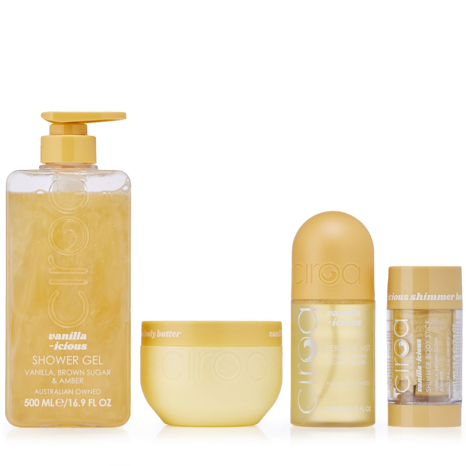 Ciroa Vanilla Shimmer & Glow Bodycare 4 Piece Collection