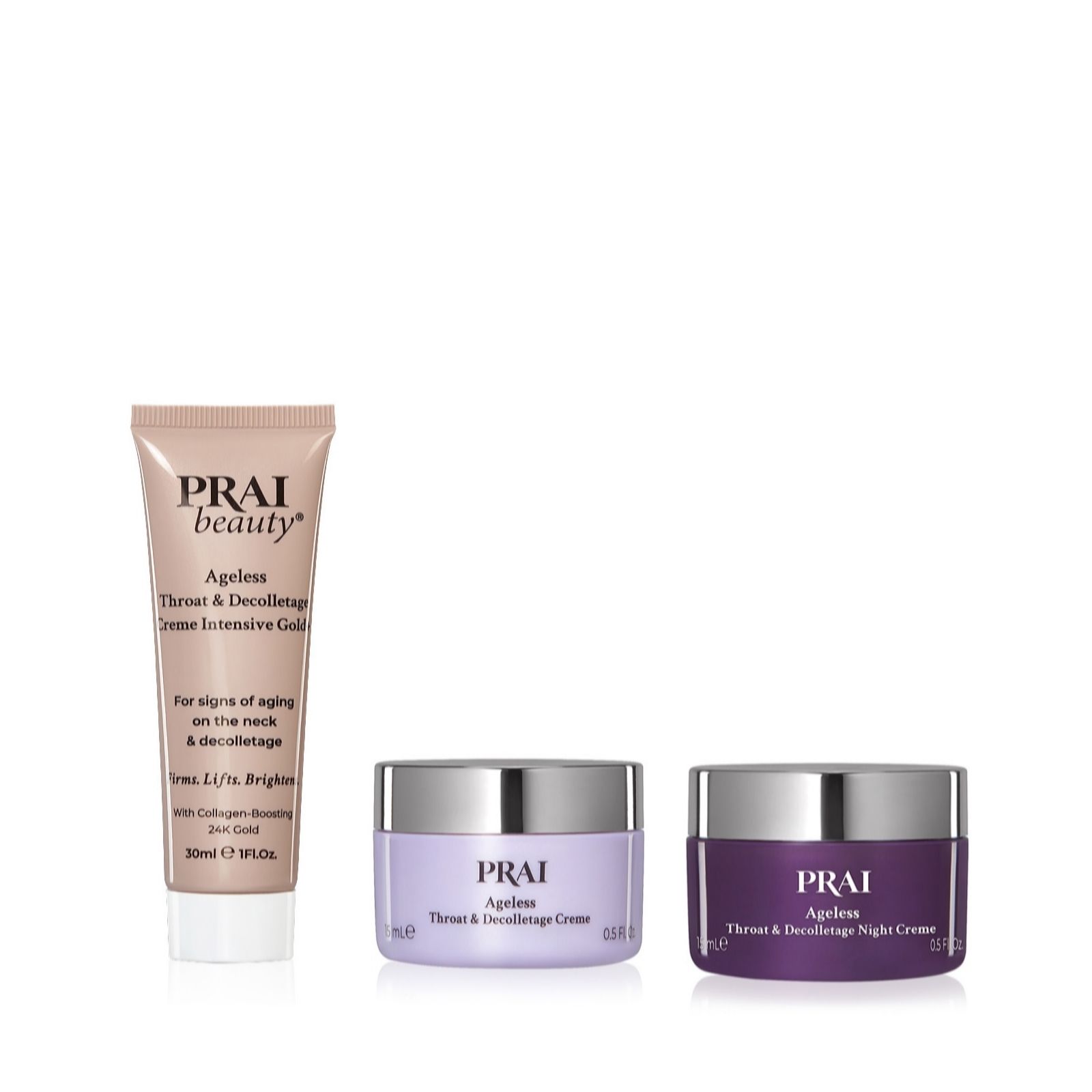 Prai Ageless Throat & Decolletage Day to Night Travel Trio