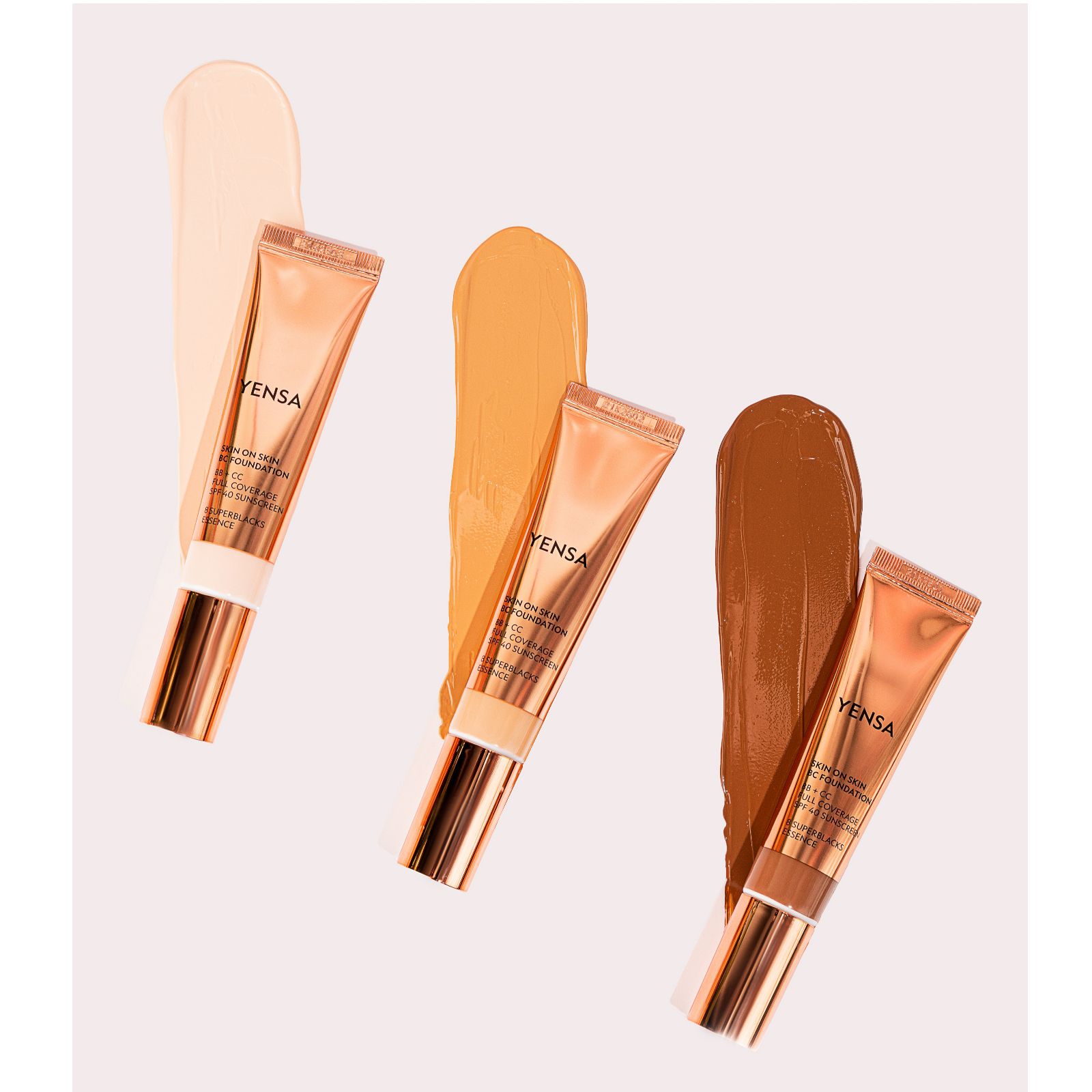 Yensa Skin on Skin BC Foundation SPF 40 30ml & Brush QVC UK