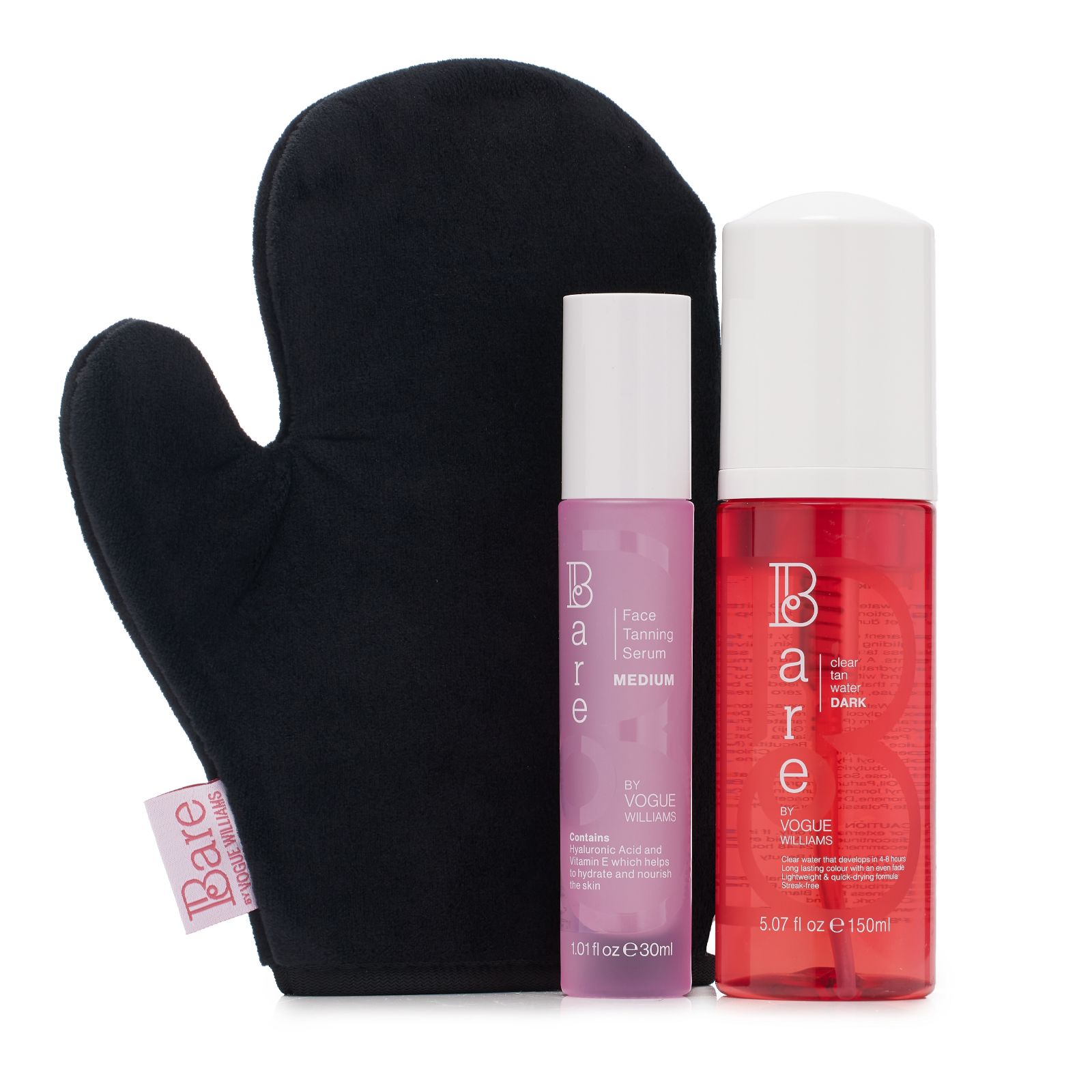 Bare By Vogue Clear Tan Water & Face Tanning Serum 3 piece Collection