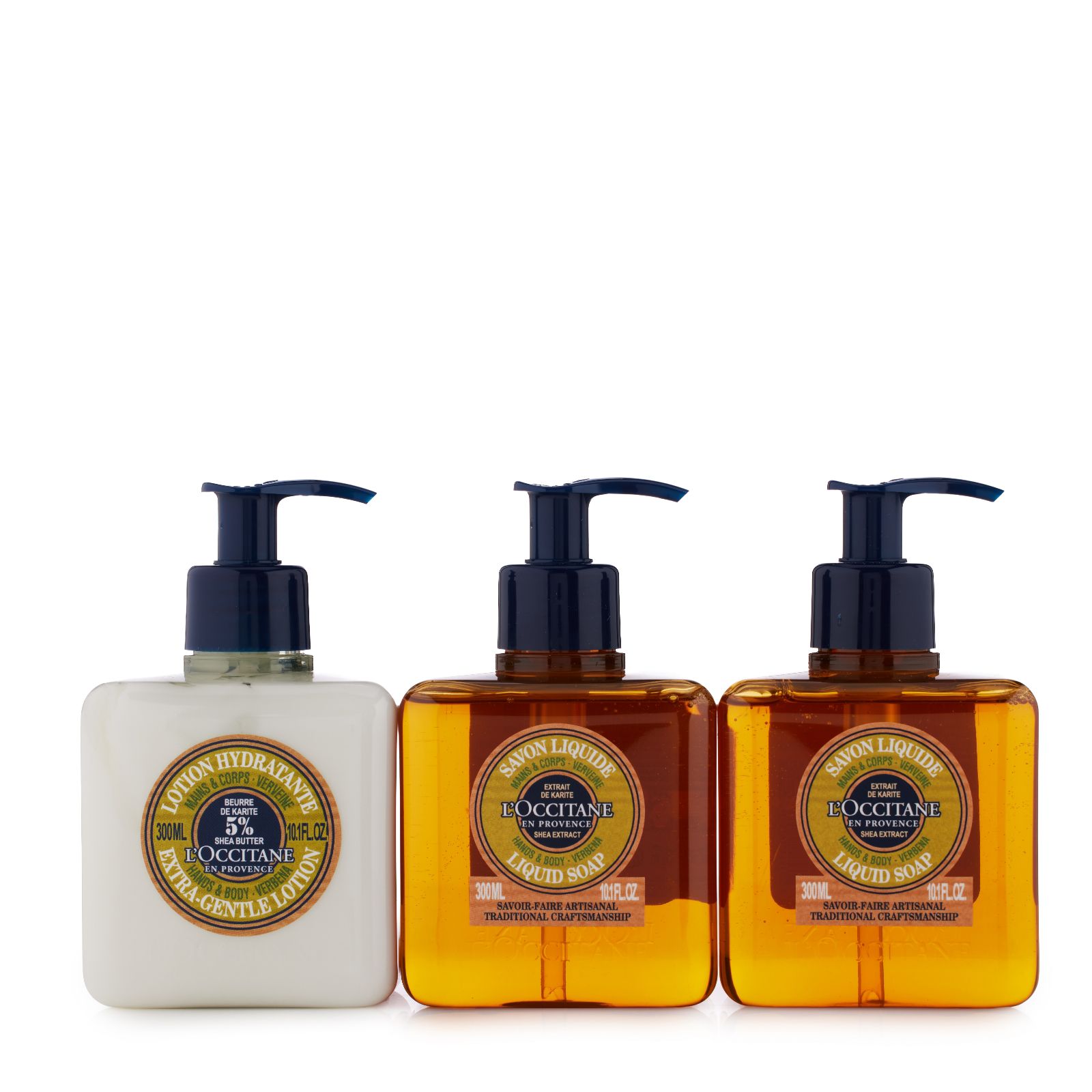 L'Occitane 300ml Liquid Soap and Body Lotion Trio