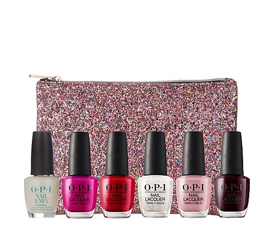 OPI 6 Piece Time to Shine Collection & Glitter Bag