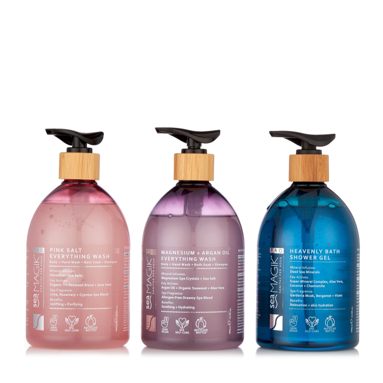 Sea Magik Mineral Spa Pro Body Wash Trio - Qvc Uk