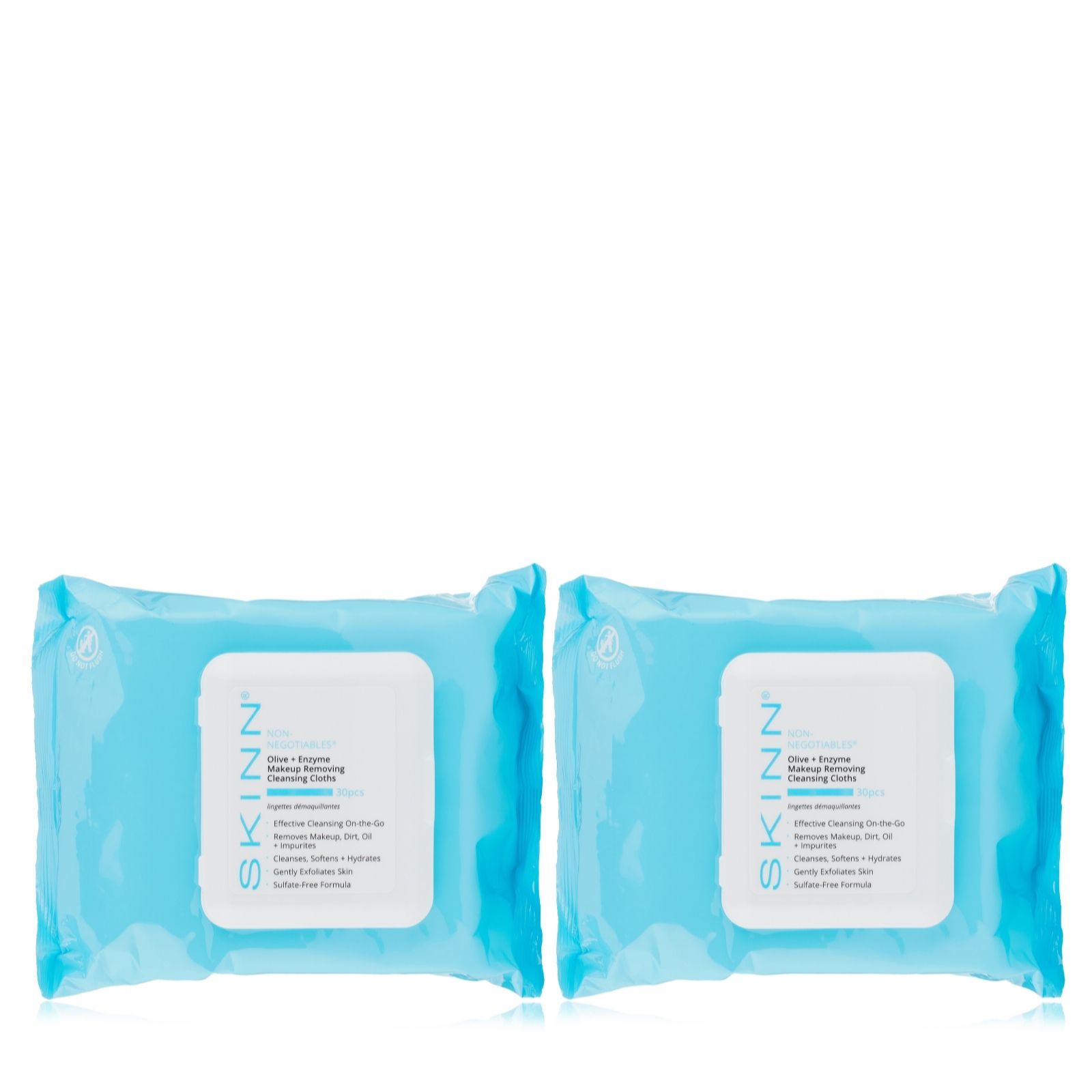 SKINN Olive & Enzyme Make-Up Removing & Cleansning Cloth 30pcs Duo