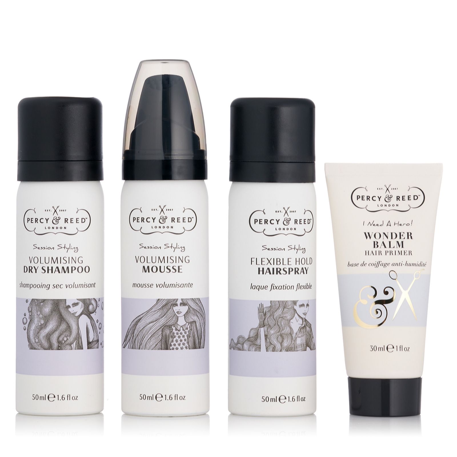 Percy & Reed 5 Piece Travel Must Have Set With Bag