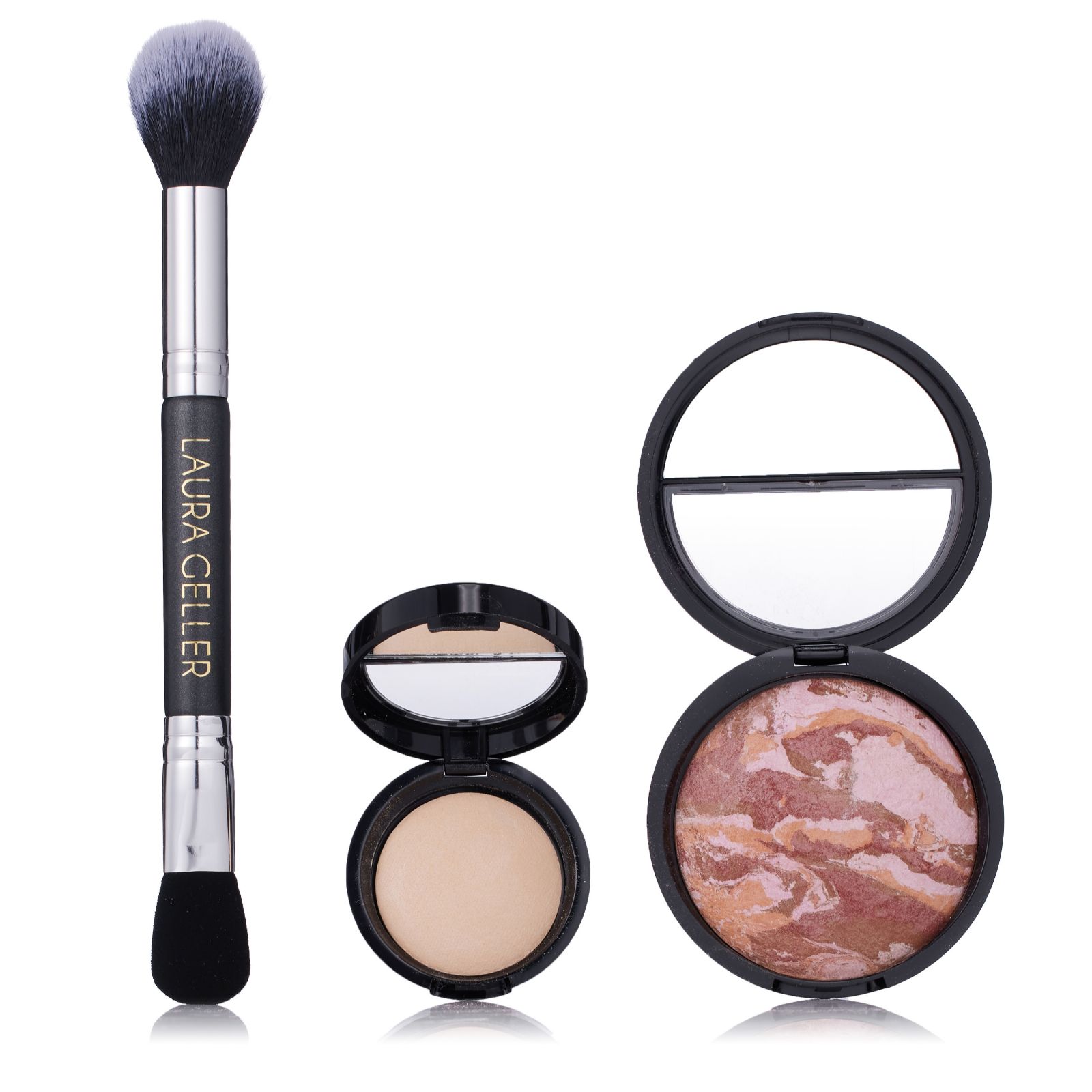 Laura Geller Baked Blush-n-Bronze  Highlighter & Double Ended Brush