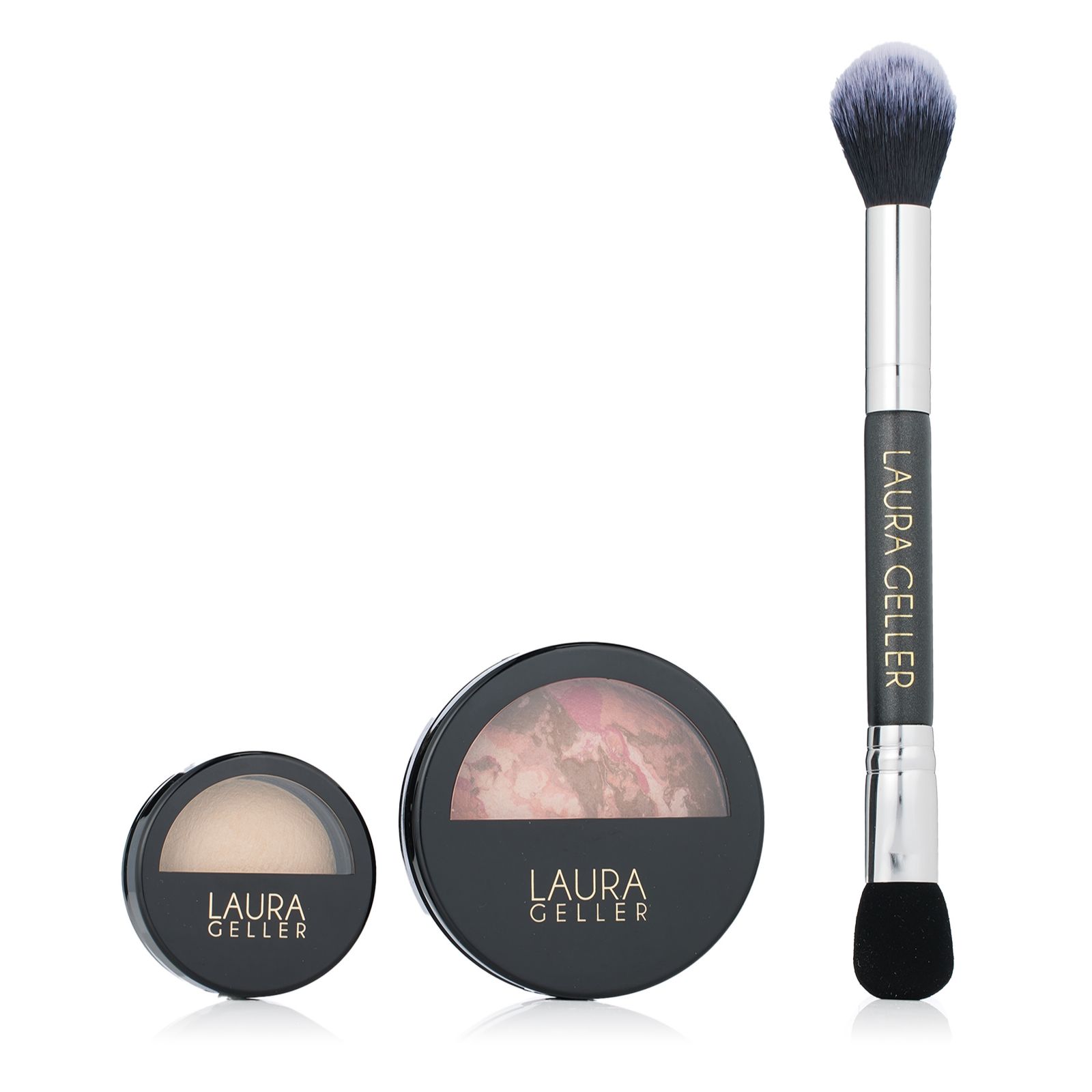 Laura Geller Baked Blush-n-Bronze  Highlighter & Double Ended Brush