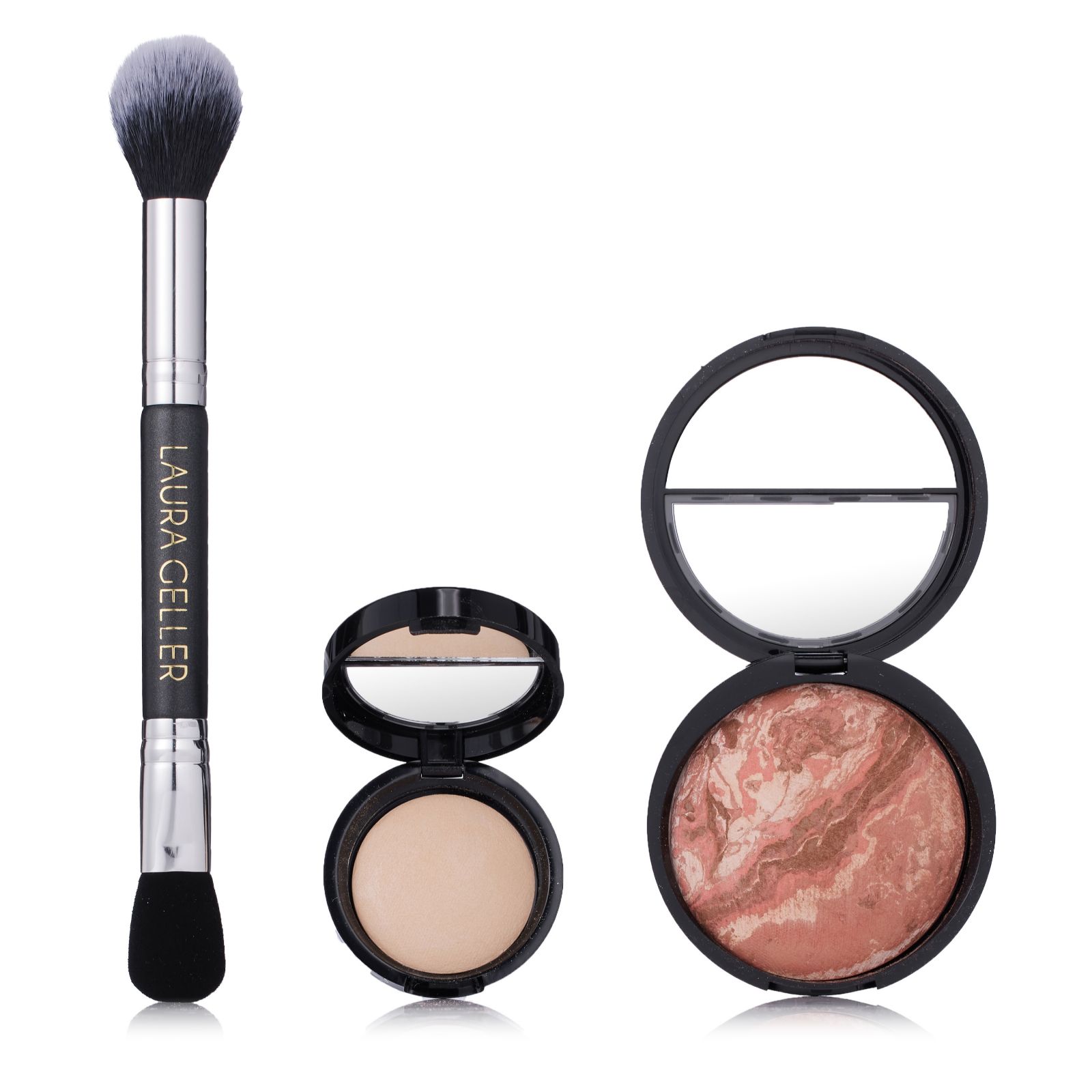 Laura Geller Baked Blush-n-Bronze  Highlighter & Double Ended Brush