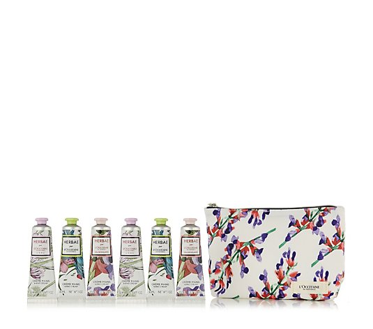 L'Occitane 6 Piece Herbae Hands Collection & Bag