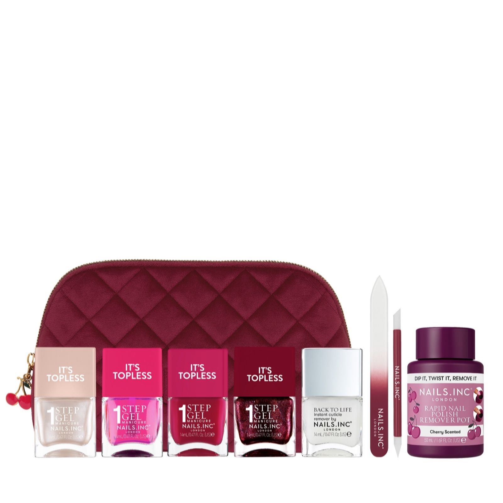 Nails Inc Black Cherry 9 Piece Topless Collection