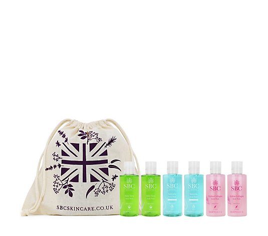 SBC 6 Piece Travel Bodywash Heroes Collection with Bag