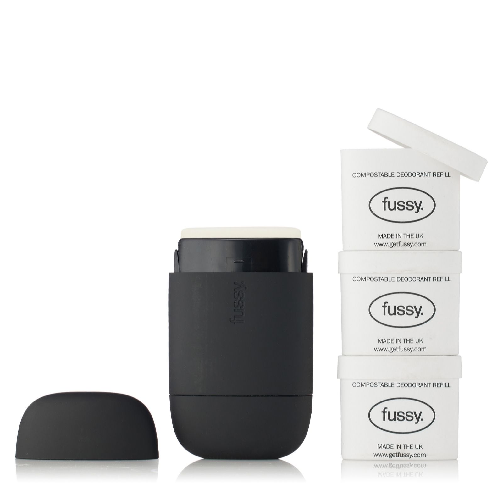 Fussy Deodorant Case and 3 Piece 40g Refill Collection