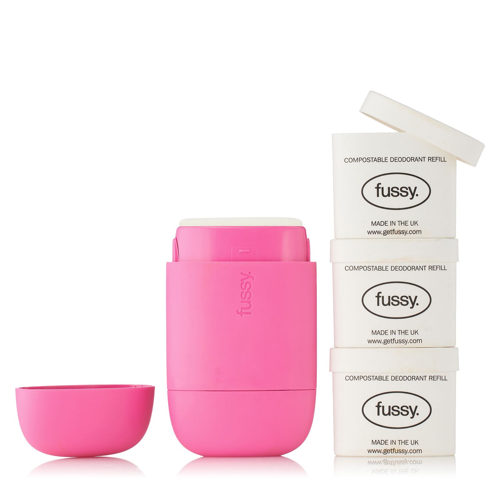 Fussy Deodorant Case and 3 Piece 40g Refill Collection