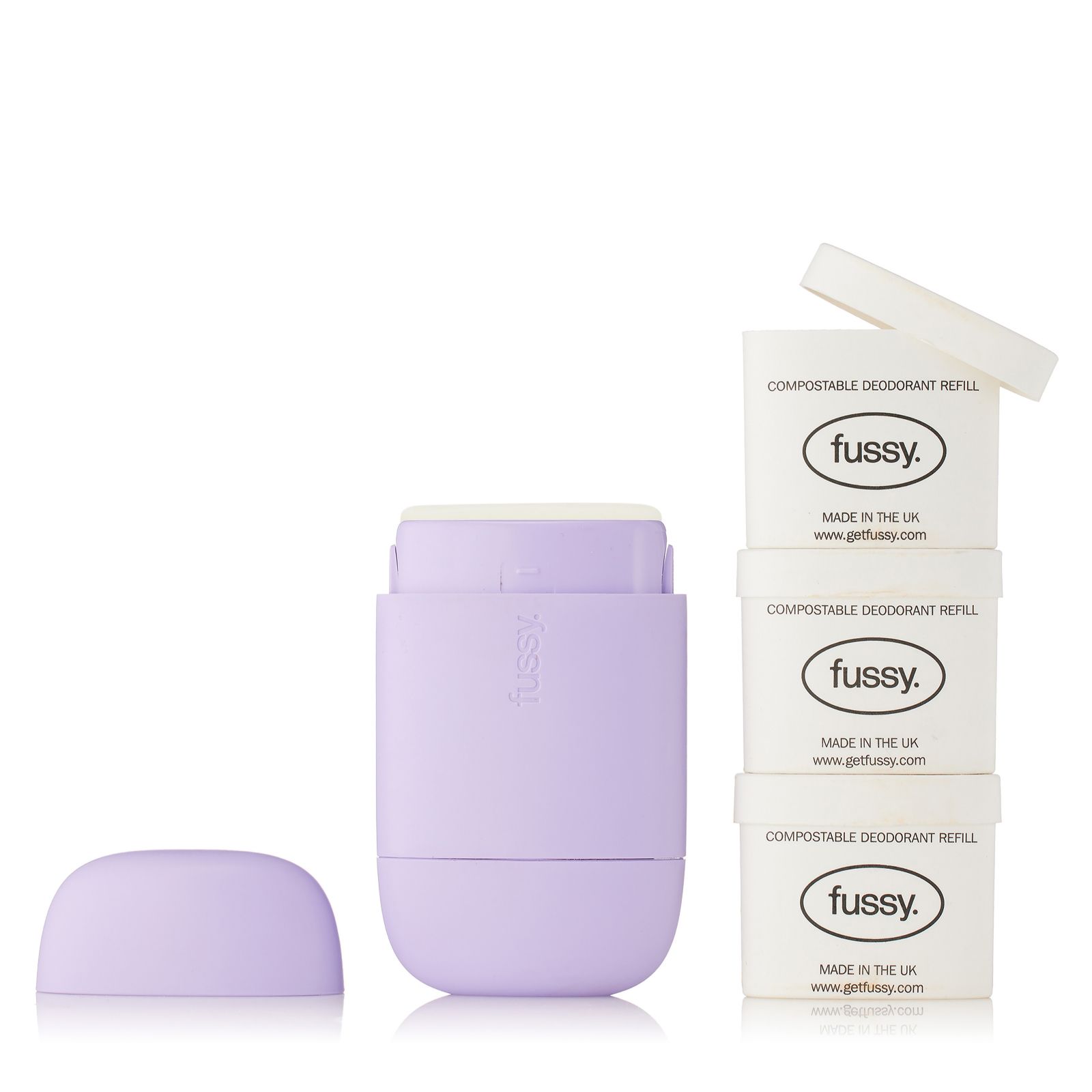 Fussy Deodorant Case and 3 Piece 40g Refill Collection