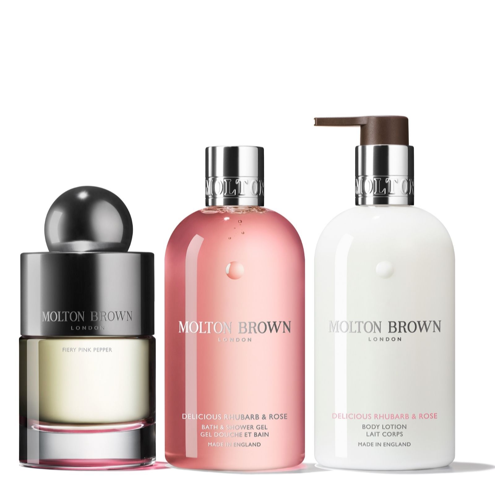 Molton Brown Pink Pepper & Rhubarb & Rose EDT collection