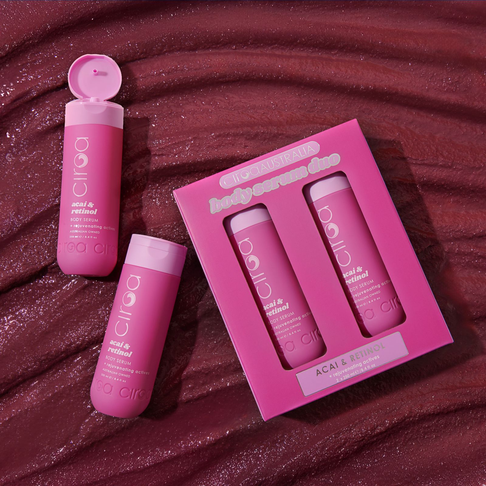 Ciroa Acai Retinol Body Serum 250ml Duo QVC UK