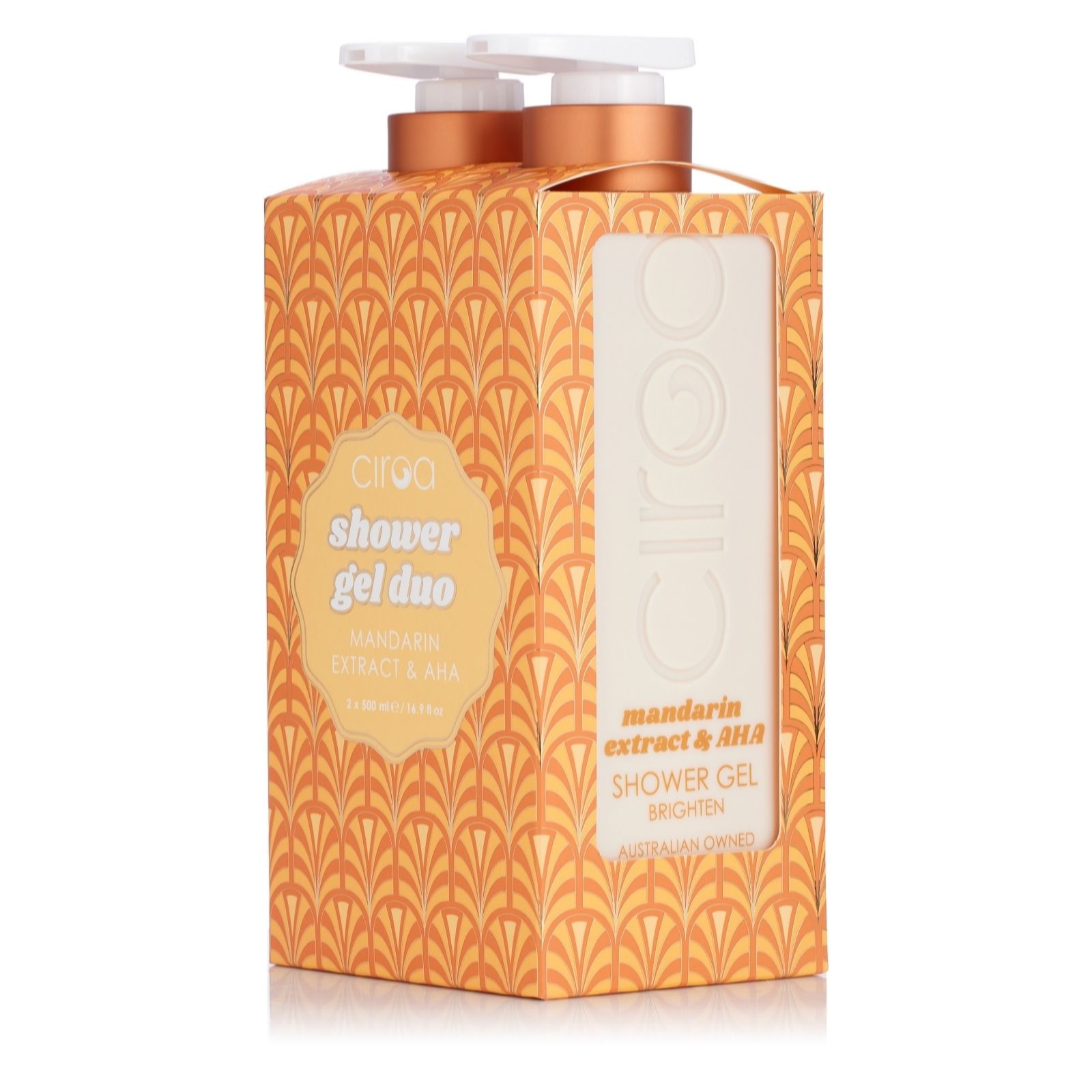 Ciroa Mandarin Extract & AHA Shower Gel 500ml Duo