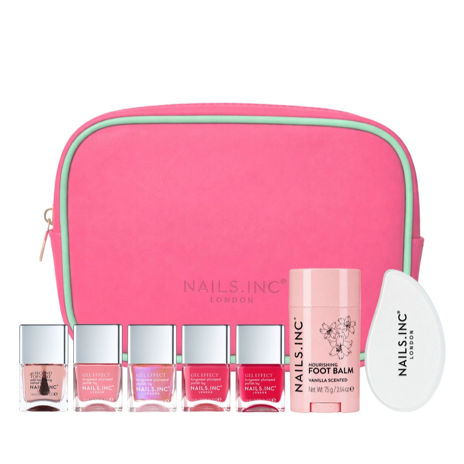Nails Inc Guava Goddess 7 Piece Gel Effect Pedi Collection
