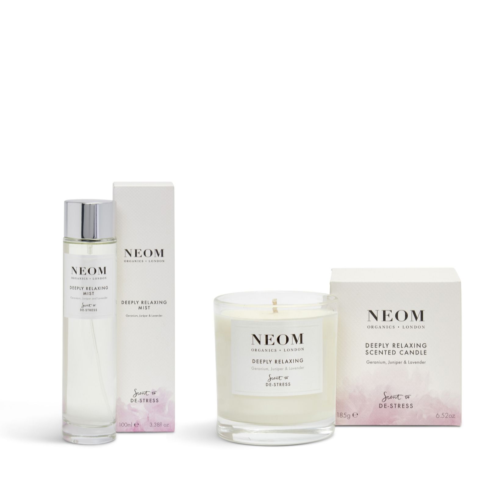 Neom Deeply relaxing candle & mist duo QVC UK