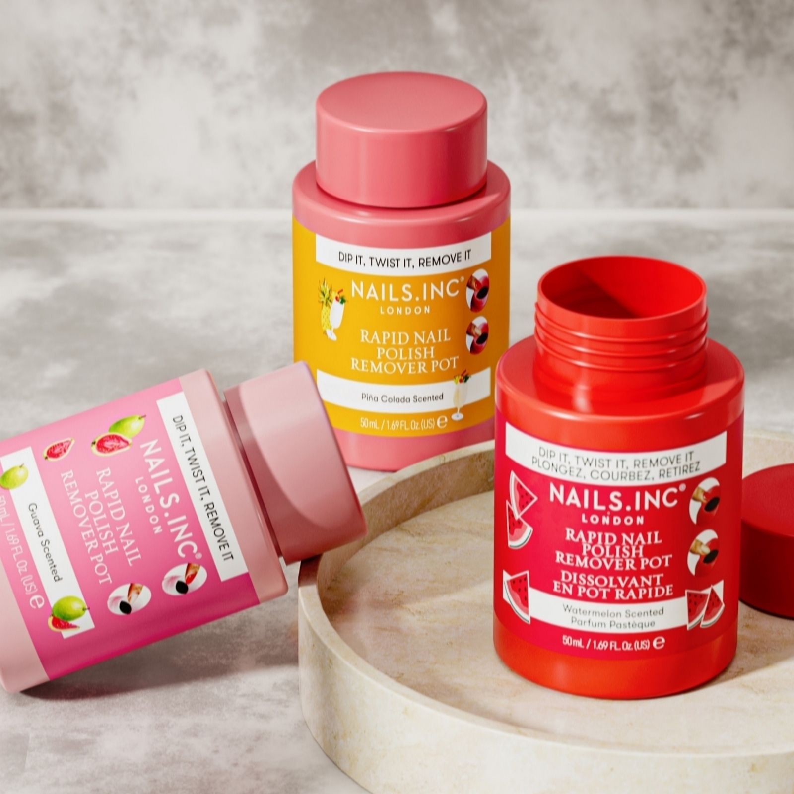  Nails Inc Limited Edition Summer Scents Nail Polish Remover Pot Trio