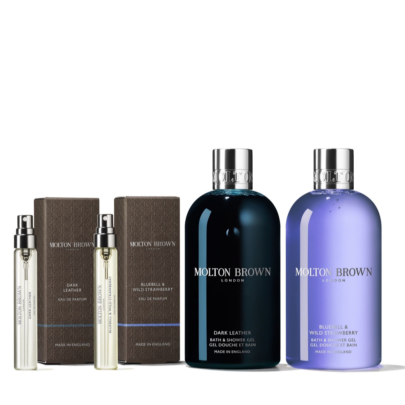 Molton Brown Bluebell & Wild Strawberry & Dark Leather Fragrance Collection
